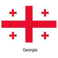 Image showing Flag  of the country  georgia. Vector illustration. 