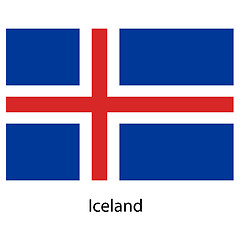 Image showing Flag  of the country  iceland. Vector illustration. 