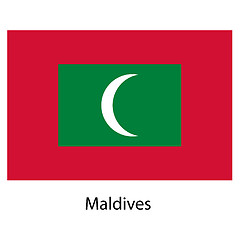 Image showing Flag  of the country  maldives. Vector illustration. 