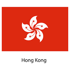 Image showing Flag  of the country hong kong. Vector illustration. 