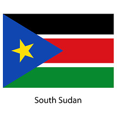 Image showing Flag  of the country  south sudan. Vector illustration. 