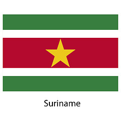 Image showing Flag  of the country  suriname. Vector illustration. 