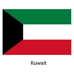 Image showing Flag  of the country  kuwait. Vector illustration. 