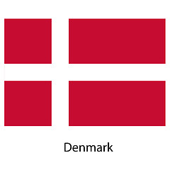 Image showing Flag  of the country  denmark. Vector illustration. 