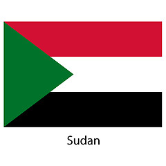 Image showing Flag  of the country  sudan. Vector illustration. 