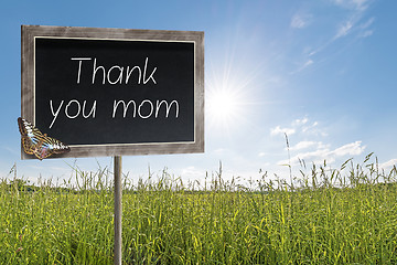 Image showing Chalkboard with text Thank you mom