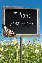 Image showing Chalkboard with text I love you mom