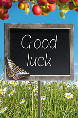 Image showing Chalkboard with text Good luck