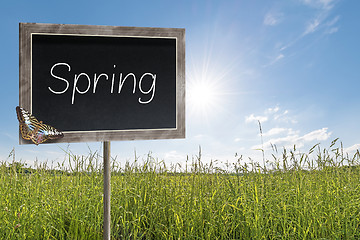 Image showing Chalkboard with text Spring