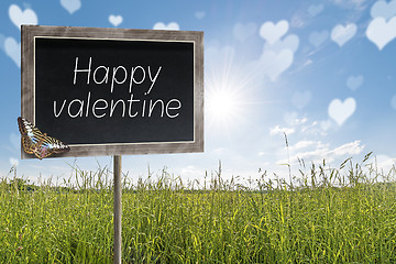 Image showing Chalkboard with text Happy valentine