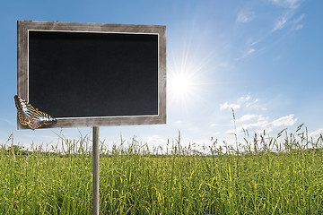 Image showing Chalkboard with butterfly