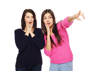 Image showing Two surprised girls