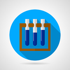Image showing Test tubes on stand flat vector icon