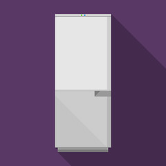 Image showing Flat vector icon for gray refrigerator