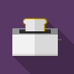 Image showing Bread toaster flat vector icon