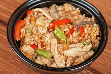 Image showing Rice chicken vegetable