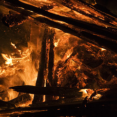 Image showing fire, flames, burning wood