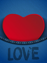 Image showing Valentines Day Heart in Jeans Pocket