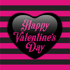 Image showing Glossy Emo Heart. Pink and Black Stripes