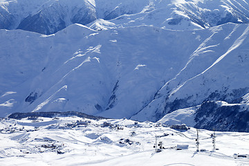 Image showing Top view on ski resort