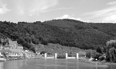 Image showing View of a German town from the Neckar river