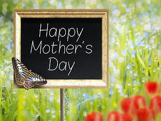 Image showing Chalkboard with text Happy Mothers Day