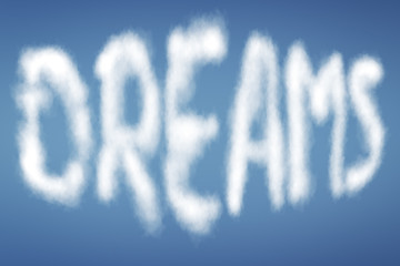 Image showing clouds with text DREAMS