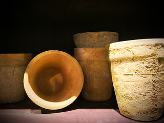 Image showing Old clay pots