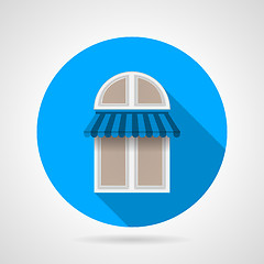 Image showing Flat vector icon for arch window with awning