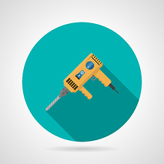 Image showing Yellow drill flat vector icon