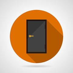 Image showing Dark gray door conceptual flat vector icon