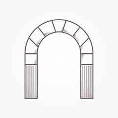 Image showing Flat line design round arch