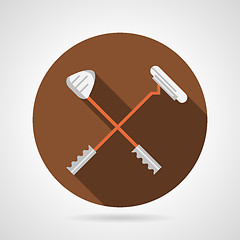 Image showing Crossed golf clubs flat vector icon