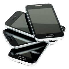 Image showing Stack of Smartphones