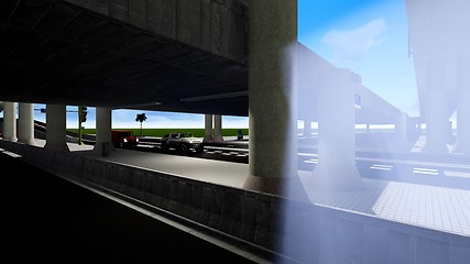 Image showing Under the highway. Urban scene 