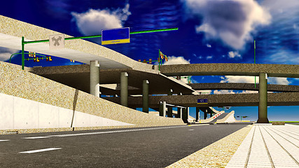 Image showing Under the highway. Urban scene 