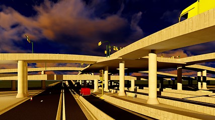 Image showing Under the highway. Urban scene 