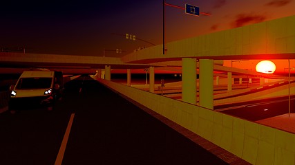 Image showing Under the highway. Urban scene 