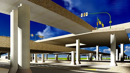 Image showing Under the highway. Urban scene 