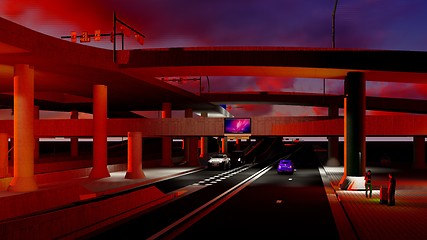 Image showing Under the highway. Urban scene 