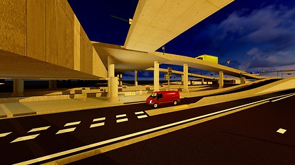 Image showing Under the highway. Urban scene 