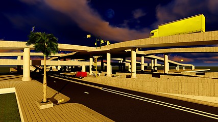 Image showing Under the highway. Urban scene 