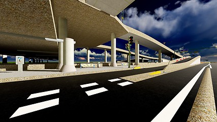 Image showing Under the highway. Urban scene 