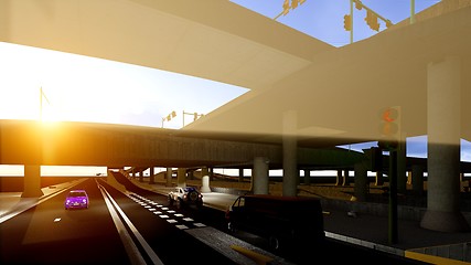 Image showing Under the highway. Urban scene 