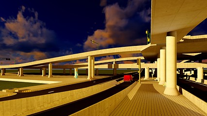 Image showing Under the highway. Urban scene 