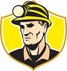 Image showing Miner With Hardhat Helmet Shield Retro