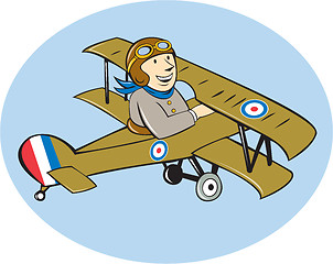 Image showing Sopwith Camel Scout Airplane Cartoon