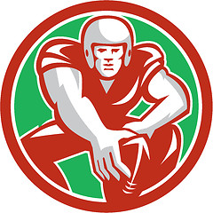 Image showing Football Player Snap Circle Retro