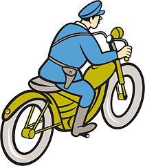 Image showing Highway Patrol Policeman Riding Motorbike Cartoon