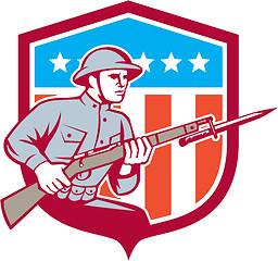 Image showing World War One Soldier American Retro Shield